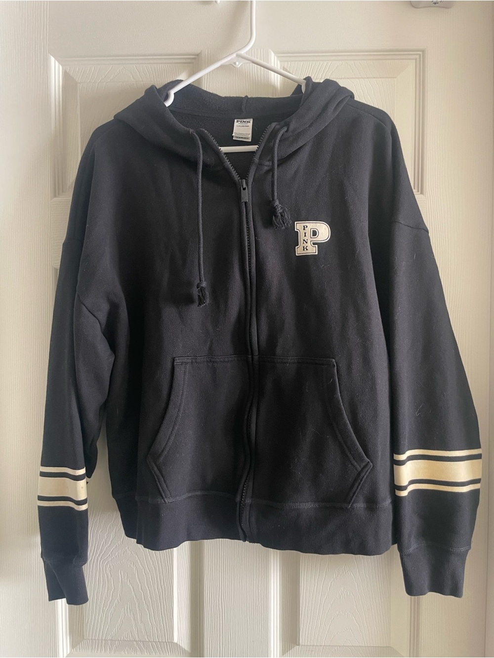 PINK Victoria's Secret Black Zip-Up Hoodie Jacket & Sweatpants Set